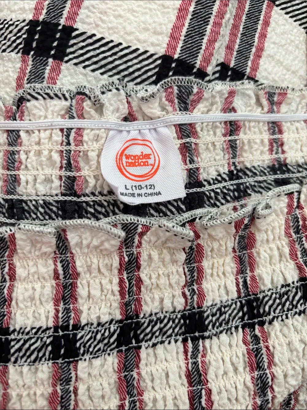 wonder nation Pink Plaid Long-Sleeve Smocked Dress